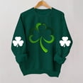 thumbnail image 4 of St. Patrick's Day Sweatshirt for Women Heart Clover Graphic Print Crewneck Long Sleeve Ribbed Cuffs Festive Holiday Party Fleece Clothes, 4 of 4