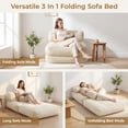 thumbnail image 2 of Neche Single Corduroy Convertible Sleeper Sofa - Folding, Pillow Included, Back Support, Portable for Living Room & Bedroom, Beige, 2 of 8