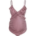 thumbnail image 1 of Women's Maternity Tankini Swimsuit Flounce V-Neck Ruffled Pregnancy Bathing Swimwear (3XL, 1 of 7