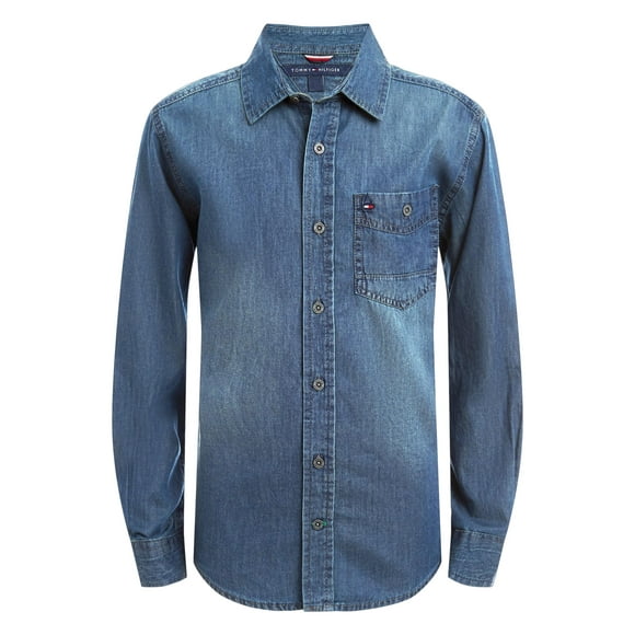 Camisa Tommy Hilfiger Max Denim para niños Medium Blue XL (20)
