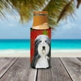 thumbnail image 3 of Bearded Collie Red and Green Snowflakes Holiday Christmas Ultra Hugger for slim cans, 3 of 6
