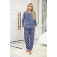 thumbnail image 4 of MINTREUS Womens Pajama Set Long Sleeve Sleepwear Nightwear Soft Pjs Lounge Sets With Pockets, 4 of 6