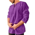 thumbnail image 1 of Chemise en Lin pour Homme à Manches Longues Bohème Gothique à Lacets Style Rétro Haut d'Été, 1 of 4