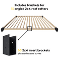 thumbnail image 3 of Steel Pegola Joint Brackets Kit for Roofed 12x12 Pergola Attached to House - DIY Pergola Brackets for Contemporary Wooden Pergola (Lumber Not Included), 3 of 5