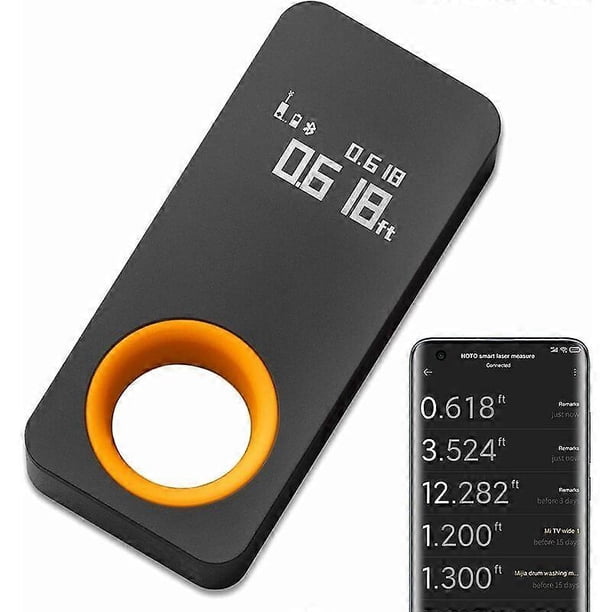 98ft Laser Distance Meter, Mini Portable Digital Laser Rangefinder, Accuracy 2mm, Bluetooth, OLED Display, Measure Length