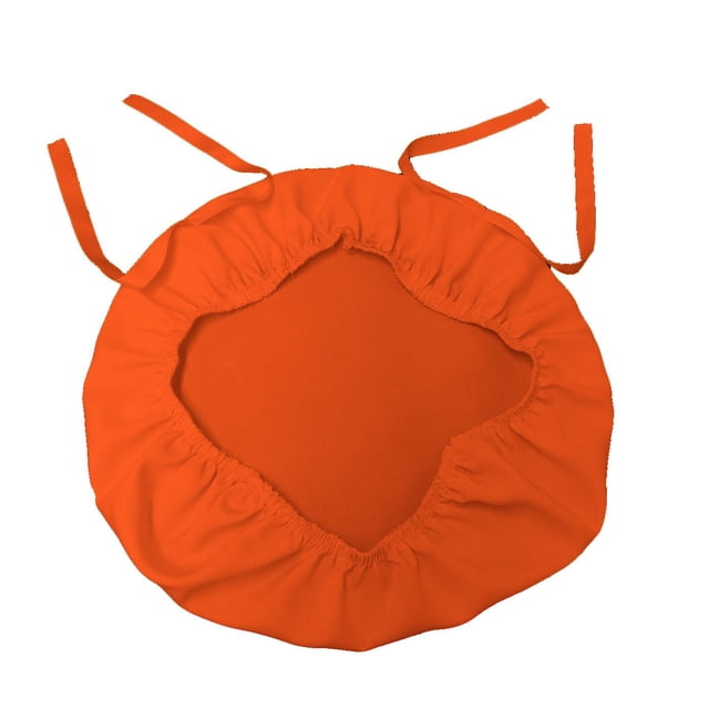 Funda para Cojín de Silla LA Linen Popelina de Poliéster Paquete de 4 Naranja