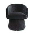 thumbnail image 6 of TOV Furniture Kristen Black Upcycled Chenille Rolling Desk Chair, 6 of 7