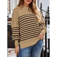 thumbnail image 2 of Women's Crewneck Batwing Long Sleeve Sweaters 2023 Fall Oversized Ribbed Knit Side Slit Pullover Tops, 2 of 12