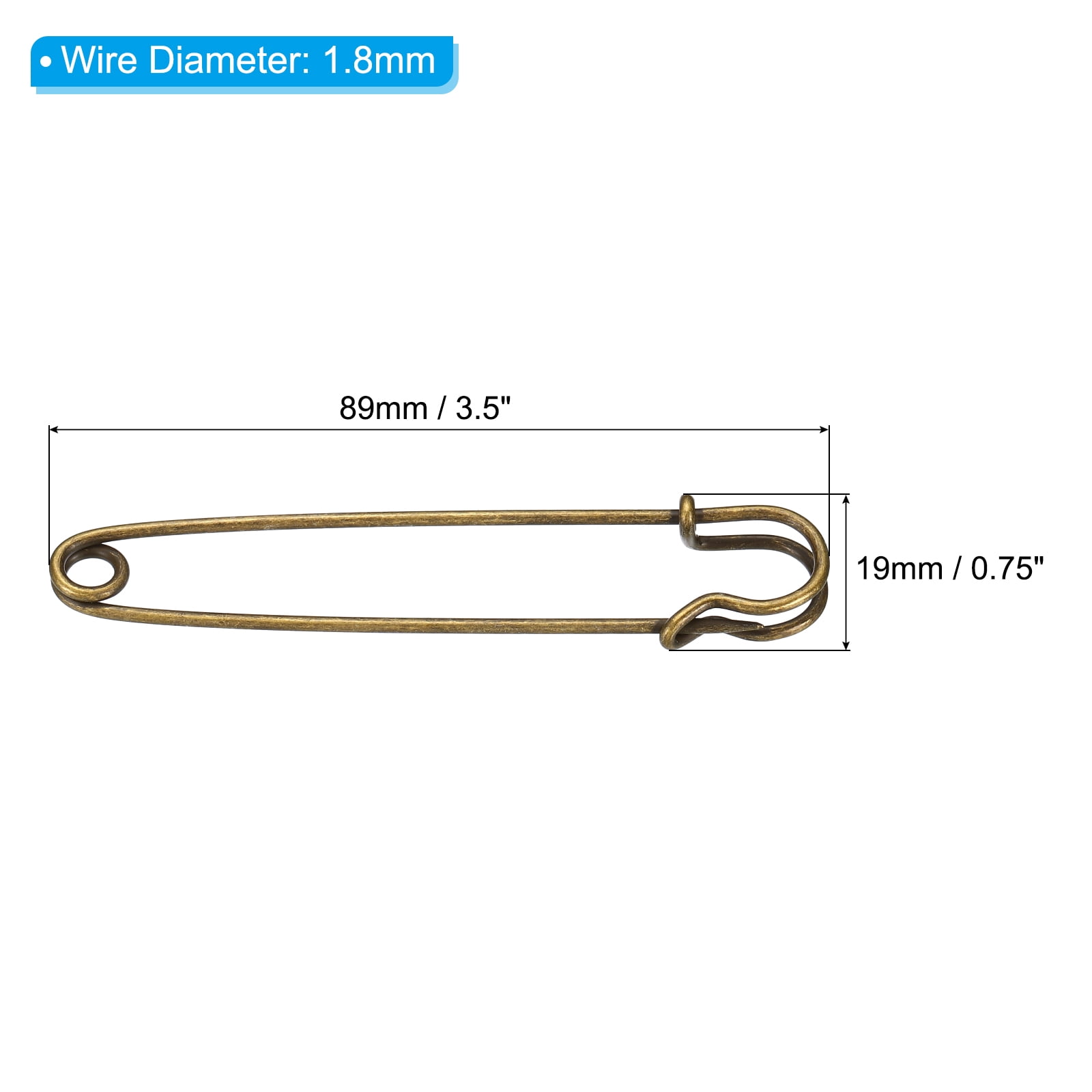 Unique Bargains Durable and Versatile Safety Pins Sewing Pins Bronze Tone 3.5 Inch