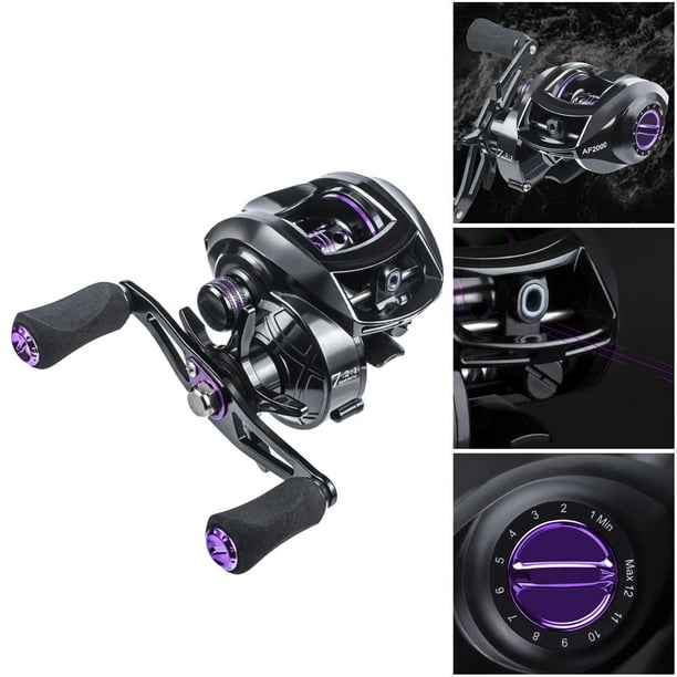 Baitcasting Reels, Baitcaster Reels Fishing Reel - 7.2:1 Gear Ratio, 17.64LB Carbon Fiber Drag, 12-Level Braking System for Bass Fishing - Black, Right-handed - Walmart Business Supplies Baitcasting Reels, Baitcaster Reels Fishing Reel - 7.2:1 Gear Ratio, 17.64LB Carbon Fiber Drag, 12-Level Braking System for Bass Fishing - Black, Right-handed - Walmart Business Supplies
