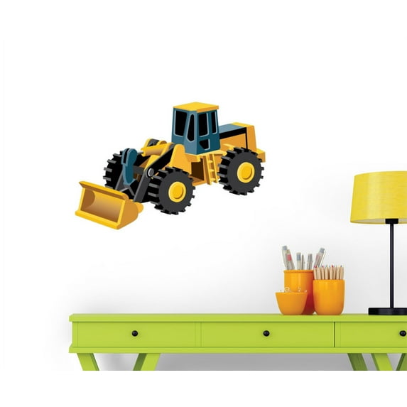 Bulldozer Wall Mural by Wallmonkeys WM176318 (12 in W x 8 in H)