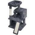 thumbnail image 3 of Yaheetech 36.2'' H Cat Tree Tower with Double Condos, Scratching Post, Dark Gray, 3 of 10