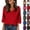 #01 Red, variant on V Neck 3/4 Length Sleeve Silk Satin Blouses for Women Dressy Casual Loose Fit Tops Comfy Lightweight Silky All Season Shirts, #01 Red, S