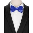 thumbnail image 4 of INSPIRE CHIC Men's Sequin Bow Ties Adjustable Neck Length Solid Color Bow Ties Blue, 4 of 4