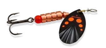 Williams VorteX Spinner Size1 1/8oz Black Orange Dots on Silver