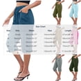 thumbnail image 4 of Vrorvz Cotton Capri for Women Drawstring Elastic Waisted Capris Solid Color Casual Slim Pants with Pockets, 4 of 4
