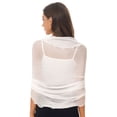 thumbnail image 6 of Alvivi Women's Sun Protection Chiffon Shawl Scarf Bolero Shrug Cardigan Sweater White One Size, 6 of 7