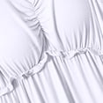 thumbnail image 4 of Besolor Women's Summer Nightgown Sleeveless V Neck Pleated Sleepshirt Soft Nightshirt Pajama Long Dress Sleepwear, 4 of 5