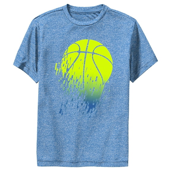 Boy's Lost Gods Green Basketball Fade Performance Graphic Tee Royal Blue Heather Small