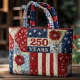 thumbnail image 6 of HomelyJoy 250th Anniversary Quilted Canvas Tote Bag, Patriotic Shoulder Bag for Daily Shopping, Travel and Commuting, 6 of 7