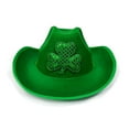 thumbnail image 3 of Prolriy Cowboy Hats for Women Irish for Women Irish 4 St. Day Hat Wide Brim Hats Green Hat St Patricks Day Hat Green, 3 of 5