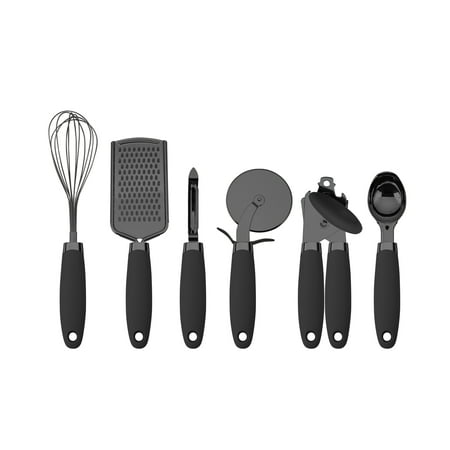 

Country Kitchen 6 Piece Kitchen Stainless Steel Gadget Set for Cooking Black