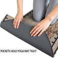 thumbnail image 3 of Beige Geometric Diamond Wave Pattern Hot Yoga Mat Towel Non Slip for Hot Yoga - Quick-Drying Yoga Mat Cover with 4 Corner Pockets with Travel Bag - Hot Yoga Towel Non Slip 70"x26", 3 of 6