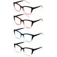 thumbnail image 2 of 4 Pairs Women Oversized Translucent 2-Tone Cateye Reading Glasses - Spring Hinge Reader DR09 +1.00, 2 of 5