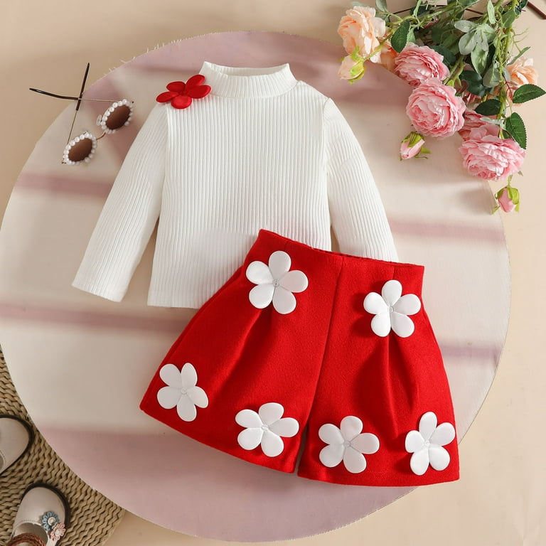 dmqupv Outit Set for Baby Girl Girls Piece Outfits Skirt Set