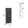 thumbnail image 3 of Knubmt 2 Doors Wood Storage Cabinet with 5 Internal Shelves, 71" Tall Pantry Cabinet for Living Room, Dining Room, Kitchen, Black, 3 of 4