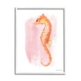 thumbnail image 4 of Stupell Industries Gentle Orange Seahorse Speckled Pink Watercolor Detail Painting White Framed Art Print Wall Art, Design by Diane Neukirch, 4 of 5