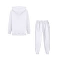 thumbnail image 4 of Huankd Womens Plus Size 2 Piece Jogger Set Cozy Oversized Fleece Sweatsuit for Lounge and Casual Wear White L, 4 of 6