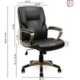 thumbnail image 6 of CLATINA Ergonomic Executive Office Chair with Soft Padded Armrest, PU Leather High Back Computer Chair with Lumbar Support for Home Office Black, 6 of 8