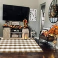 thumbnail image 2 of Fall Outdoor Rug Brown and White Buffalo Plaid Rug Cotton Hand-Woven Buffalo Check Rug Layered Doormats for Front Door/Front Porch/Farmhouse/Entryway/Patio, 2 of 16