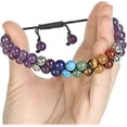 thumbnail image 3 of Pulsera de cuentas de chakras, pulsera de cristal curativa de los 7 chakras, pulsera de cuentas de piedra de yoga, pulsera de meditación, relajación y ansiedad., 3 of 5