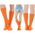 thumbnail image 3 of ToBeInStyle Pack of 3 Unisex Colorful One Size Fits Most Dress Crew Socks - Salmon, 3 of 6