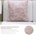 thumbnail image 3 of Floral Viscose Linen Cushion Cover 24x24 – RAMESHWARAM Block Print, Indian Handmade Pillowcase, Farmhouse Sofa Ruffle Pillow, 3 of 6