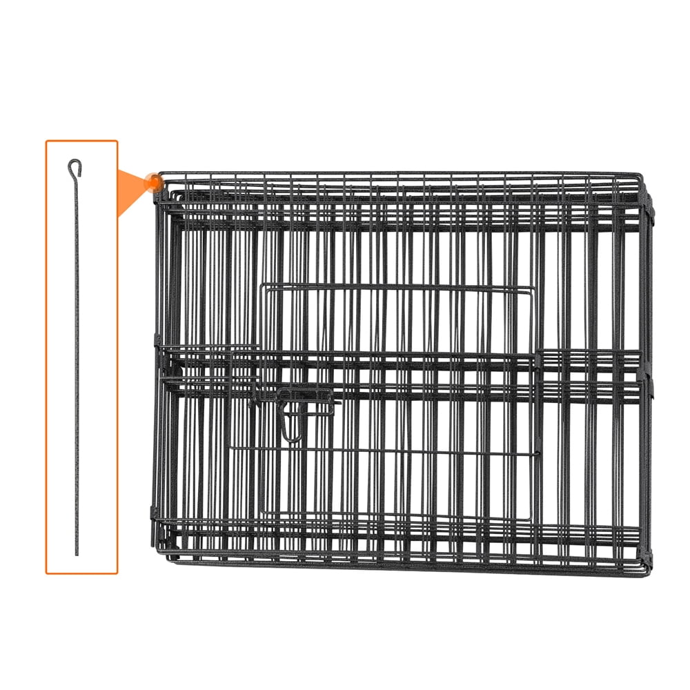 Renwick 8 Panel Foldable Pet Playpen For Puppies, Metal, Indoor & Outdoor, Black