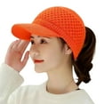 thumbnail image 4 of Baqcunre Visors for Women, Womens Winter Beanie Hat Warm Knitted Wool Hats with Visor Stretchy Keep Warm Solid Color Autumn Winter Women Sports Cap for Outdoor, Hats for Women 1PC Hat Orange One Size, 4 of 5