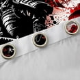 thumbnail image 4 of Manfei Graffiti Samurai Black Out Curtains for Boys Men, Red Wave Curtains Pack of 2 (42x63 Each), Black Red White, 4 of 6