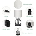 thumbnail image 4 of Table Lamp Set of 2, Edison Bulb Desk Lamp with 2 USB Charging Ports and AC Outlet for Dorm, Office, Bedroom, Living Room, Linen, 4 of 7
