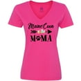 thumbnail image 3 of Inktastic Maine Coon Mama with Flowers and Arrow Women's V-Neck T-Shirt, 3 of 5