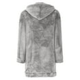 thumbnail image 5 of Maxi Dresses for Women Women Oversized Hoodie Dress Fuzzy Pullover Winter with Pocket Quater Zip Sweatshirt Fall Tops Casual Loungewear S-212 Gray 3XL, 5 of 6