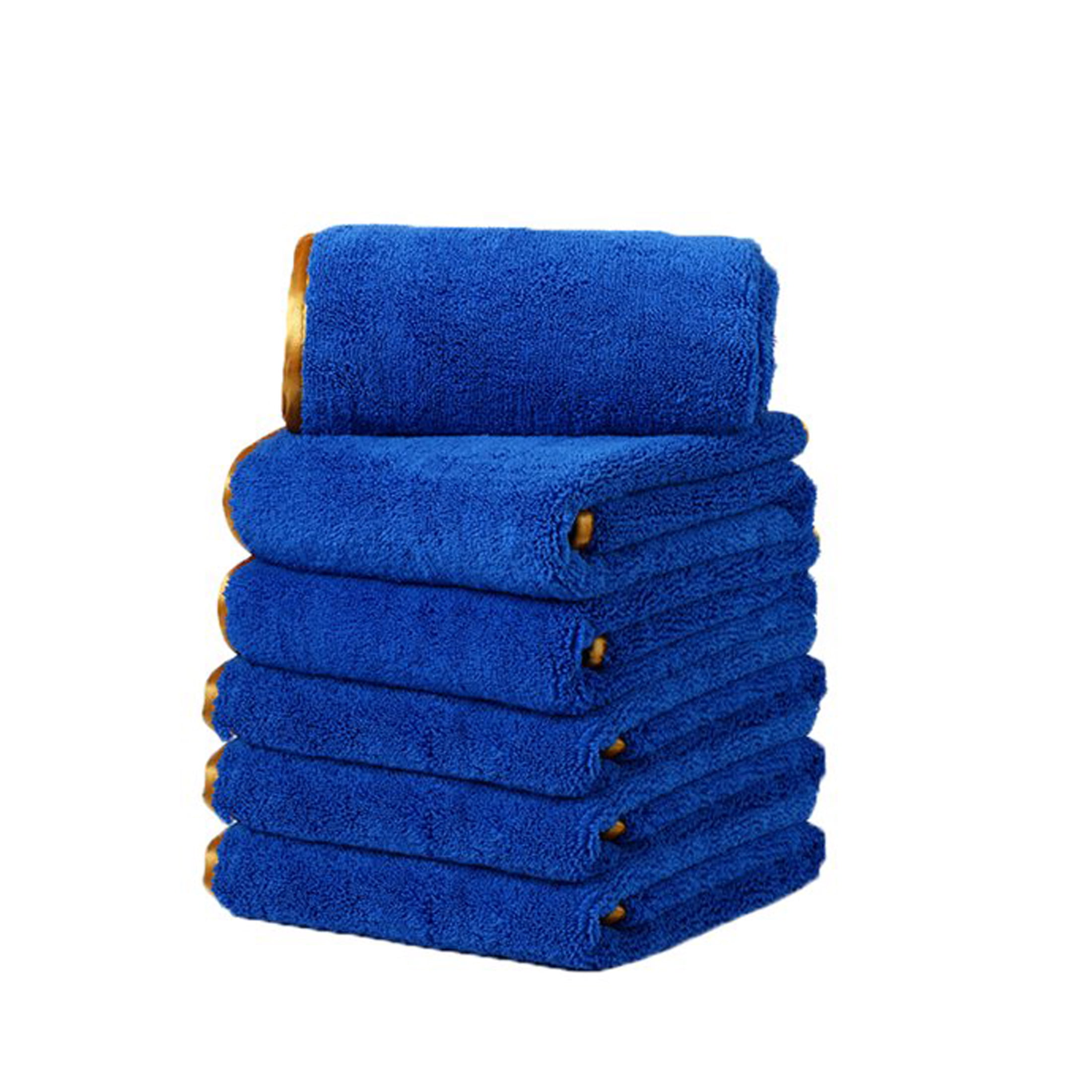 6 Blue Microfiber Towel Cleaning Cloth for LED TV and Auto Detailing Polishing 