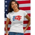 thumbnail image 2 of Day Of Independence Shaped T-Shirt Women -Image by Shutterstock, Female x-Large, 2 of 4