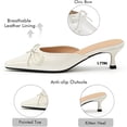 thumbnail image 3 of CHICVOMEY Women's Kitten Heel Mules - Pointed Toe Slip-On Dress Shoes with Bow for Wedding Work Evening  Mules for Women, 3 of 7