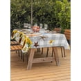 thumbnail image 2 of Outdoor Tablecloth with Umbrella Hole and Zipper, Sunflowers Dog Rectangle Table Cloth 60x102 Inch Waterproof Tablecloth, Spring Watercolor Floral Stars Grey Plaid Picnic Table Cover for Patio, 2 of 7