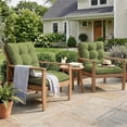 thumbnail image 6 of Snubbull Swing Cushions Set of 4, 39" × 20" × 4" Waterproof Rocking Chair Cushions with Ties for Outdoor Indoor Single Seat Cushions, Light Green, 6 of 7