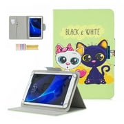 10 Inch Tablet Case, Allytech Slim Folio Wallet Stand Case Cover for Fire HD 10,Galaxy Tab 10.1,RCA Voyager 10.1", LG Gpad, Nextbook, iView, iPad 9.7, Air 1 2, MediaPad & More 10", Cute Cats