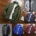thumbnail image 5 of Ana Men Ultra Light Packable Cotton Coat Jacket Solid Color Long Sleeve Top Winter, 5 of 8